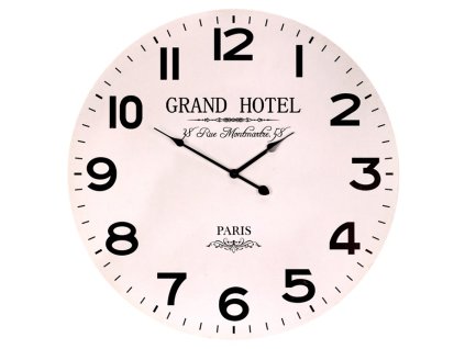 Hodiny nástěnné - pr. 58 cm, MDF, bílé, grand hotel (Barva Bílá)