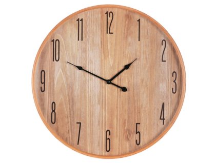 Hodiny nástěnné - pr. 53 cm, MDF a dřevený rám, imitace dýhy (Barva Hnědá)