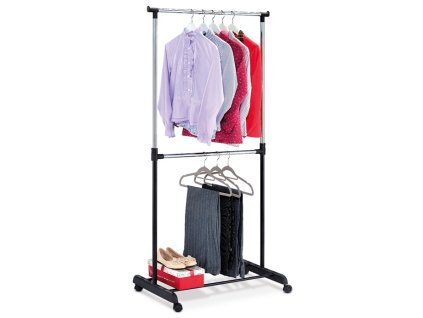 Stojan na šaty, plast, černá, ABD-1213 BK (Barva Černá)