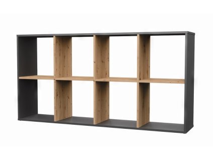 Regál Manja 2x4 antracit/dub artisan