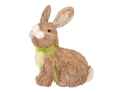 Zajíc - slaměná dekorace, barva béžová (Barva Béžová)