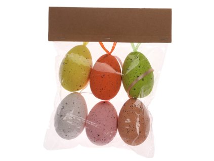 Vajíčka závěsná - polystyren, mix barev, cena za balení (6 ks) (Barva Vícebarevná)