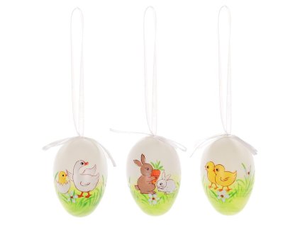 Vajíčka malovaná - plastová, cena za balení (6 ks) (Barva Vícebarevná)