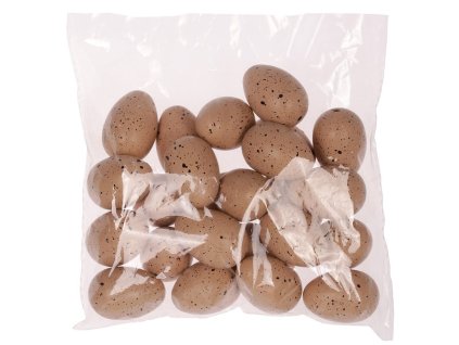 Vajíčka mini - plastová, hnědá, cena za balení (24 ks) (Barva Hnědá)
