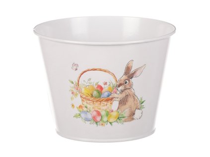 Kovový obal na květiny s velikonočním designem. (Barva Vícebarevná)