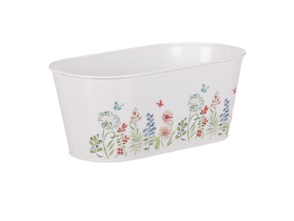 Kovový truhlík, květinový design. (Barva Vícebarevná)