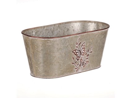 Kovový truhlík, design s motýly. (Barva Hnědá)