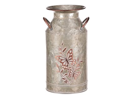 Kovová váza, design s motýly (Barva Hnědá)