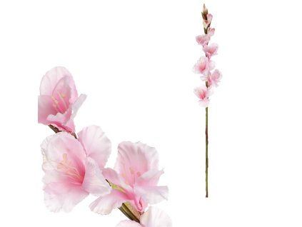 Gladiola - umělá řezaná, barva světle růžová (Barva Růžová)