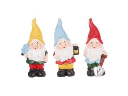 Trpaslík - keramická figurka, mix 3 druhů, cena za 1 ks (Barva Vícebarevná)