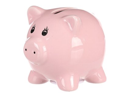 Prasátko - keramická kasička, barva růžová (Barva Růžová)