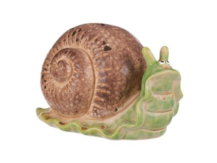 Šnek - keramika, zahradní dekorace (Barva Hnědá)