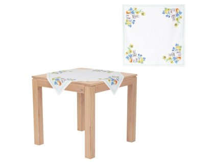 Ubrus, velikonoční motiv, 80x80cm, 100% polyester. (Barva Bílá)