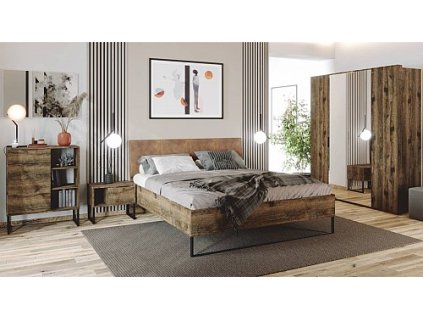 Ložnice CARMEN (Varianta černý kov / dub Fregat)