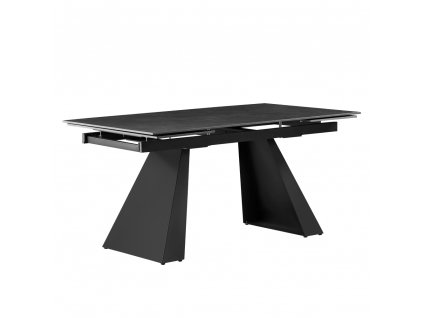 Jídelní rozkládací stůl, grafit/černá, 160-240x90 cm, SALAL
