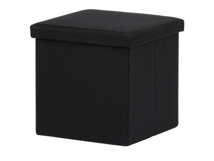 Taburet s úložným prostorem, černá, látka, TAB-461 BK2 (Barva Černá)