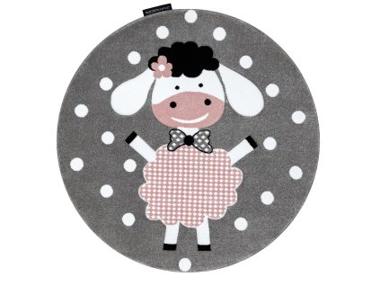 Dětský kusový koberec Petit Dolly sheep grey kruh (Rozměry koberců 120x120 (průměr) kruh)