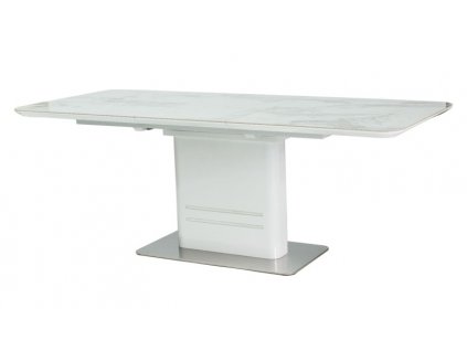 Jídelní stůl CARTIER rozkládací bílý/mramor