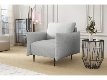 Křeslo Lamia FALCO, světle šedé, moderní design, 85x90x98 cm