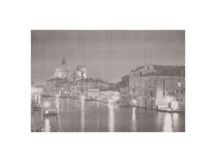 Prostírání plastové - motiv Benátek, 45 x 30 cm (Barva Šedá)