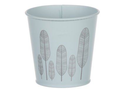 Obal kovový - kulatý s peříčky, barva modrá (Barva Modrá)