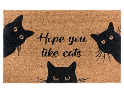 Rohožka Hope you like cats 105667 - na ven i na doma (Rozměry koberců 45x75)