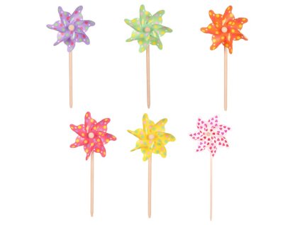 Větrník plastový - barevné puntíky, mix barev, cena za 1 ks. (Barva Vícebarevná)