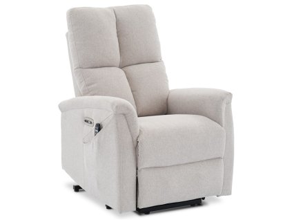 Polohovací křeslo, elektrické zabudované ovládání, béžová, látka, TV-929 CRM2 (Barva Béžová)