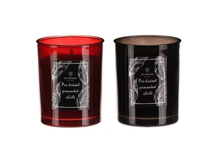 Svíčka aromatická ve skle - vel. L, mix 2 barev a vůní, parafín, cena za 1 ks. (Barva Černá)