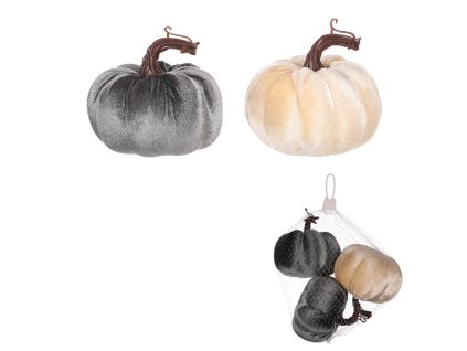 Dýně plastová s látkou, mix 2 barev, cena za balení (3 ks) (Barva Šedá)