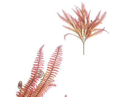 Kapradí - umělý trs, barva červená (Barva Červená)