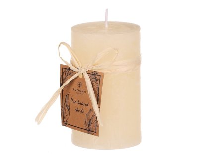 Svíčka, tvar válec - bez vůně, parafín, barva krémová (Barva Krémová)