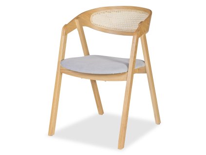 Guru lux dub opěrka výplet sedák látka - doprodej (barva Dub masiv, calouneni Friga 71)