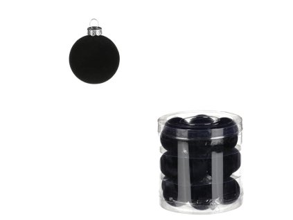 Kulaté sametové ozdoby - pr. 4 cm, černé, cena za balení (18 ks) (Barva Červená)