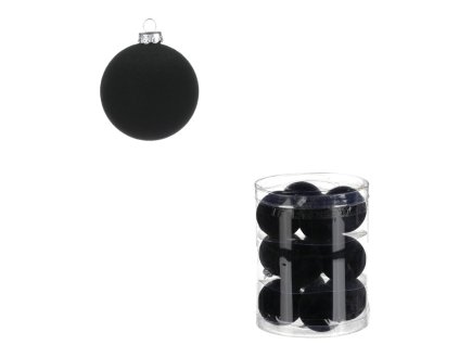 Kulaté sametové ozdoby - pr. 5 cm, černé, cena za balení (12 ks) (Barva Šedá)