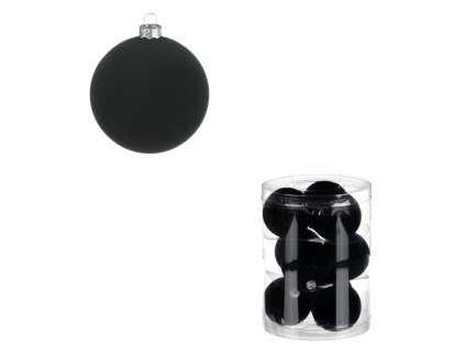 Kulaté sametové ozdoby - pr. 6 cm, černé, cena za balení (9 ks) (Barva Černá)