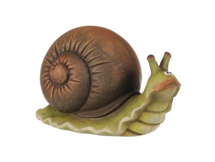 Šnek - keramická figurka, vel. L, zeleno-hnědý (Barva Hnědá)