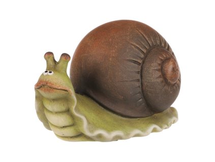 Šnek - keramická figurka, vel. M, zeleno-hnědý (Barva Hnědá)