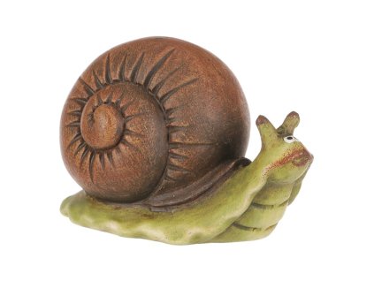 Šnek - keramická figurka, vel. S, zeleno-hnědý (Barva Hnědá)