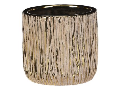 Obal keramický - kulatý tvar, velký, barva zlatá (Barva Zlatá)