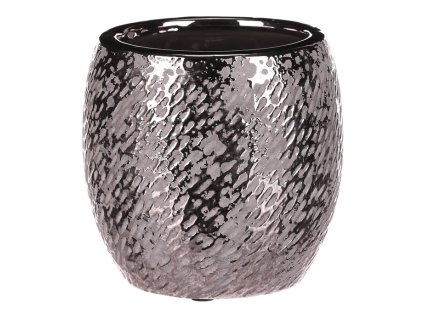 Obal keramický - kulatý vypouklý tvar, malý, barva stříbrná (Barva Stříbrná)