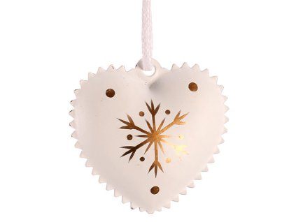 Ověsky kovové - bílá srdíčka, cena za balení (6 ks) (Barva Bílá)