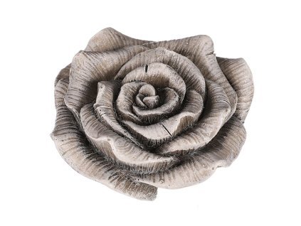 Květ růže v klasickém tvaru - polyresin, šedý (Barva Šedá)