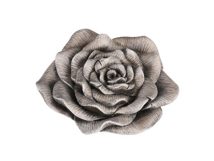 Květ růže v klasickém tvaru - polyresin, šedý (Barva Šedá)