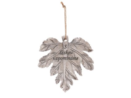 List na pověšení s nápisem - polyresin, šedý (Barva Šedá)