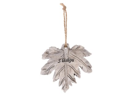 List na pověšení s nápisem - polyresin, šedý (Barva Šedá)