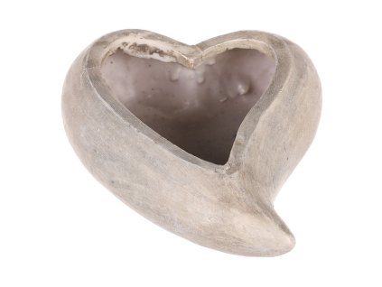 Obal květinový pietní - tvar srdce, polyresin, šedý (Barva Šedá)