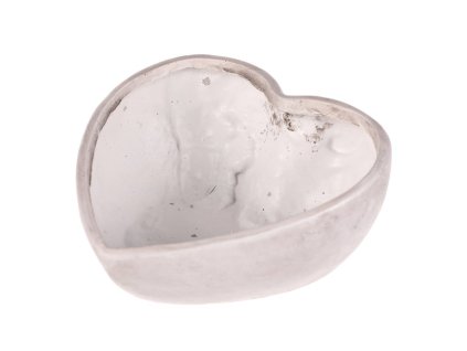 Obal květinový pietní - srdce, polyresin, šedý (Barva Šedá)