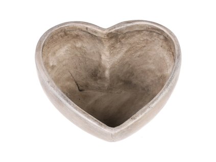 Obal květinový pietní - srdce, polyresin, šedý (Barva Šedá)