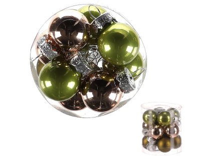 Kulaté skleněné ozdoby - pr. 2 cm, mix barev, cena za balení (12 ks) (Barva Vícebarevná)